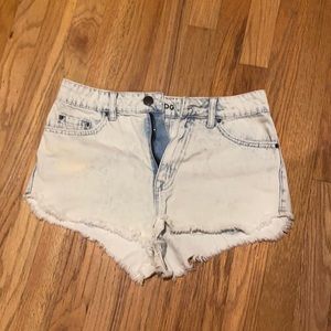 BDG acid wash high-waisted short jean shorts